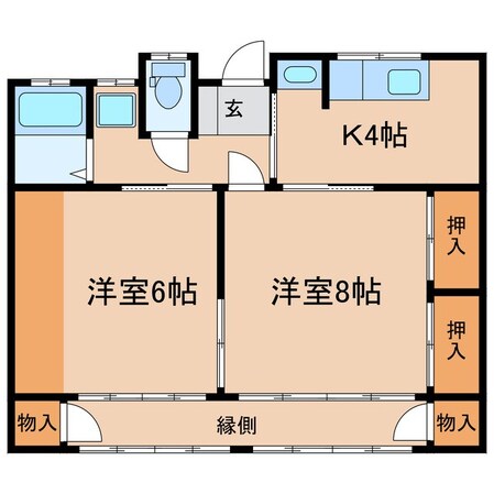 山﨑アパート6号の物件間取画像